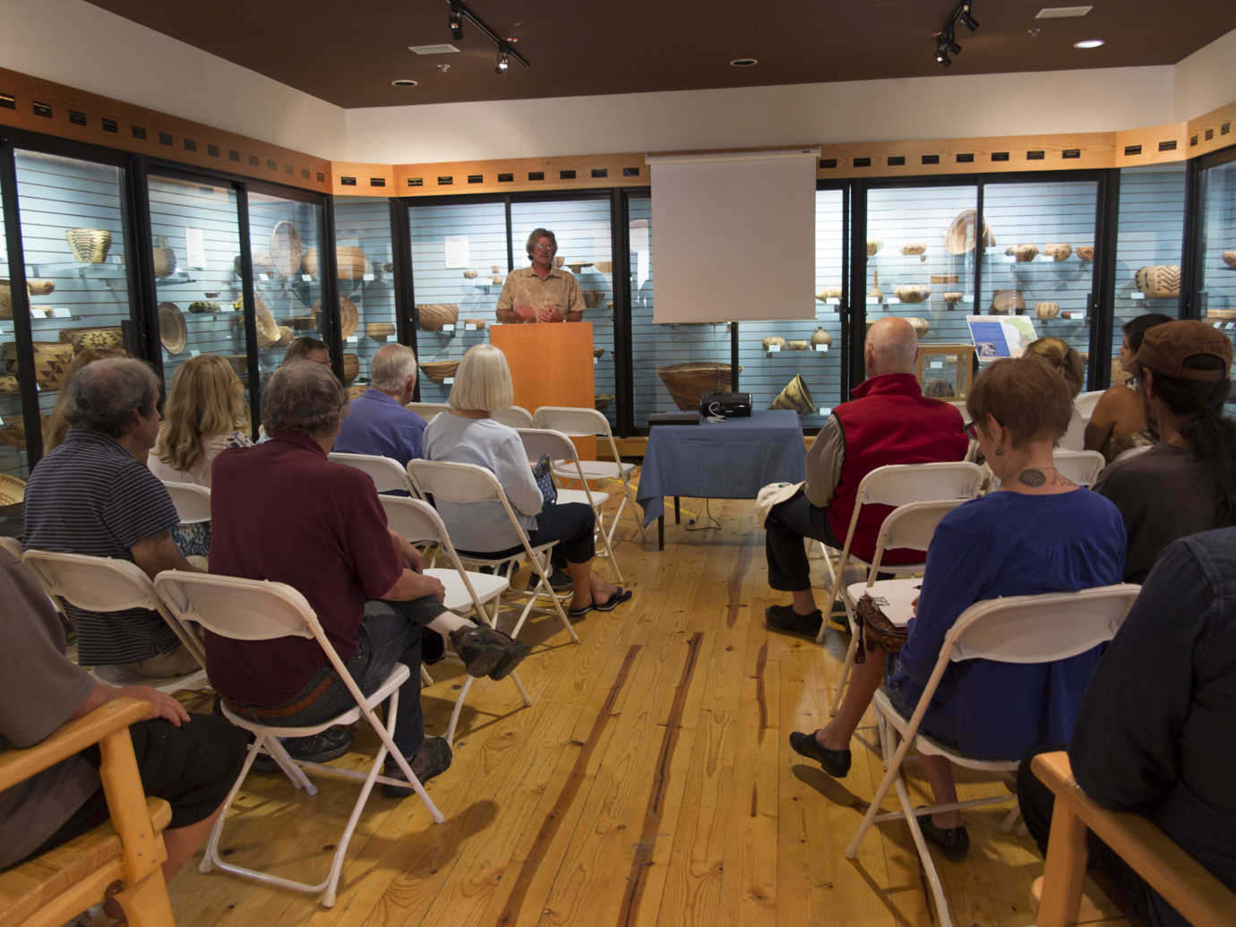 NLTHS Board President Jim Phelan speaking at the Gatekeeper&rsquo;s Museum for the North Lake Tahoe Digitization Day on June 26, 2016. Image courtesy of the University of Nevada, Reno.
