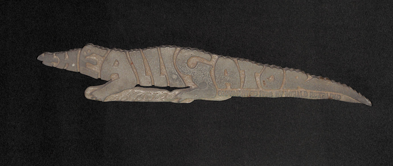 &ldquo;Roebling Alligator,&rdquo; cast aluminum souvenir, circa 1938, given to VIP attendees by Donald Roebling, at the unveiling of the Roebling &ldquo;Alligator&rdquo; amphibious vehicle in Clearwater, Florida. Image courtesy of the Clearwater Public Library.