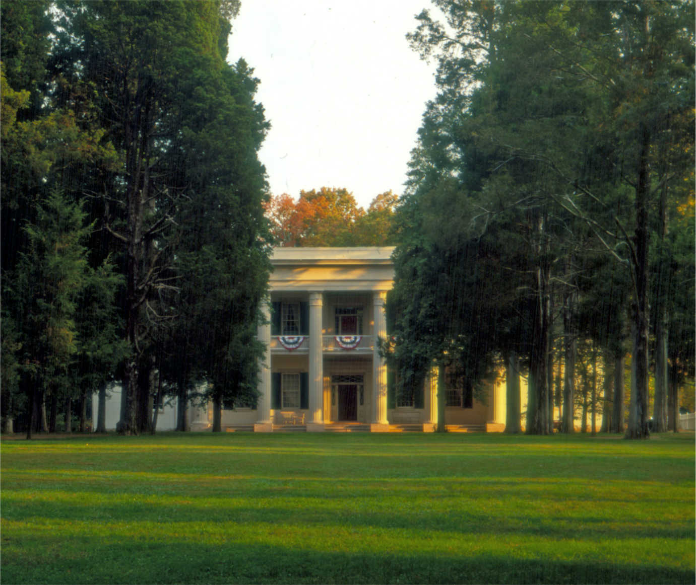 The facade of The Hermitage.  An NEH challenge grant helped transform the mansion into a place &ldquo;Jackson would know if he came back now.&rdquo;  Image courtesy of The Hermitage.