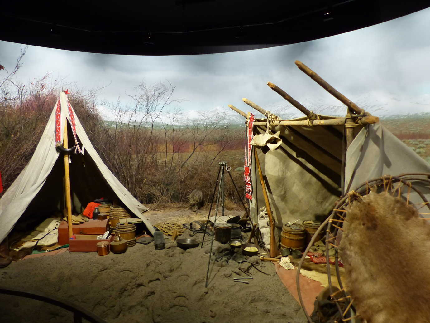 A Hudson&rsquo;s Bay Company scene shows the influence of native people on the HBC officers and their team.  The destruction of beaver populations throughout the west is a theme throughout the museum&rsquo;s exhibitions. Image courtesy of the High Desert Museum.
