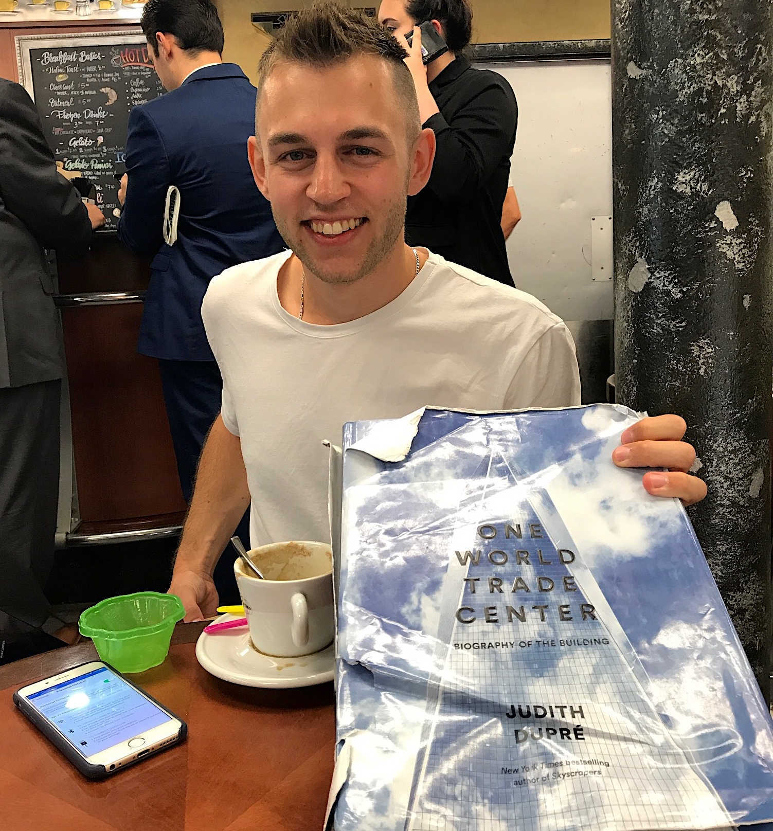 Composer Sebastian Winter has read his dog-eared copy multiple times. Inspired by the book, he&rsquo;s writing a symphony about One World Trade Center, with help from the author. Image courtesy of Judith Dupr&eacute;.