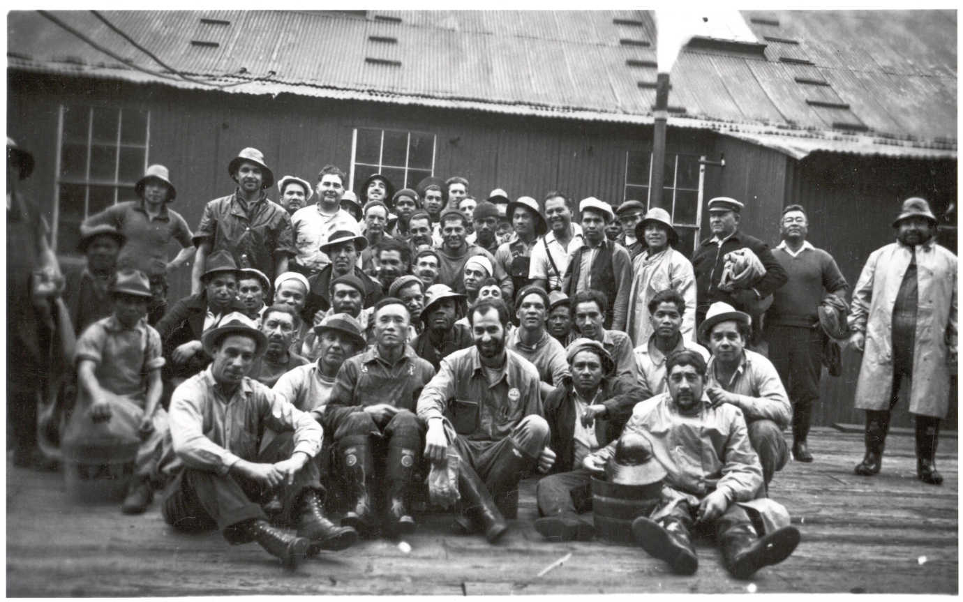 Cannery crew at APA&rsquo;s Diamond J Cannery at Koggiung, ca. 1930s. National Park Service Alaska Regional Office. Image courtesy of the NN Cannery History Project.