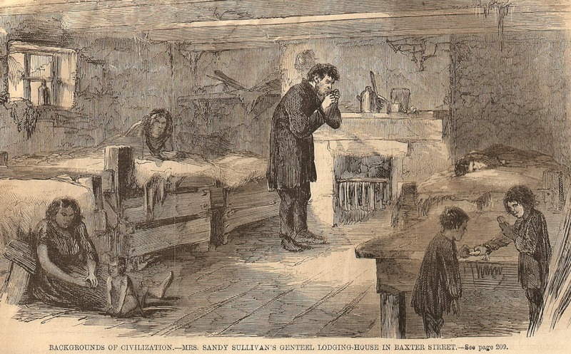 A New York City boarding house for Irish immigrants. Image courtesy of *Beyond &ldquo;Rags to Riches&rdquo;*.