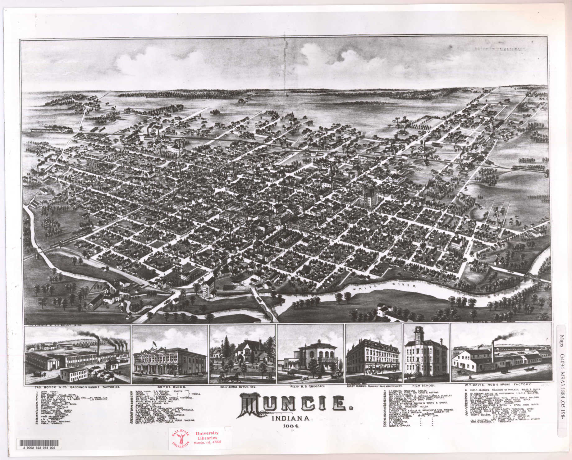 Muncie, Indiana in 1884. Muncie was the subject of the famous &ldquo;Middletown&rdquo; studies conducted by Robert Staughton Lynd and Helen Merrell Lynd. *What Middletown Read* contributes to this body of research.  Image courtesy of the Center for Middletown Studies, Ball State University.